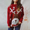 Women's Red Christmas Sweater – Chunky Knit Reindeer Jumper with Raglan Sleeves