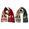 Women's Reversible Christmas Scarf | Deer and Elk Knit Pattern | Soft Wool Feel Winter Wrap for Festive and Daily Use