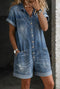 Casual Denim Jumpsuit Shorts