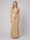 Women's Beaded Fit and Flare Evening Gown | Sleeveless Deep V-Neck Formal Christmas Party Dress | Full Length Lined Maxi