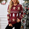 Women's Christmas Jumper with Festive Pattern | Soft Knit Crew Neck Sweater for Holiday Events | Relaxed Fit Festive Top